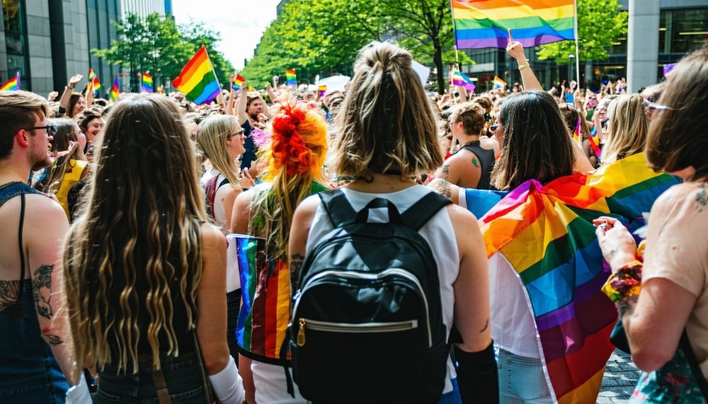 LGBTQ+ community coming together in support and celebration
